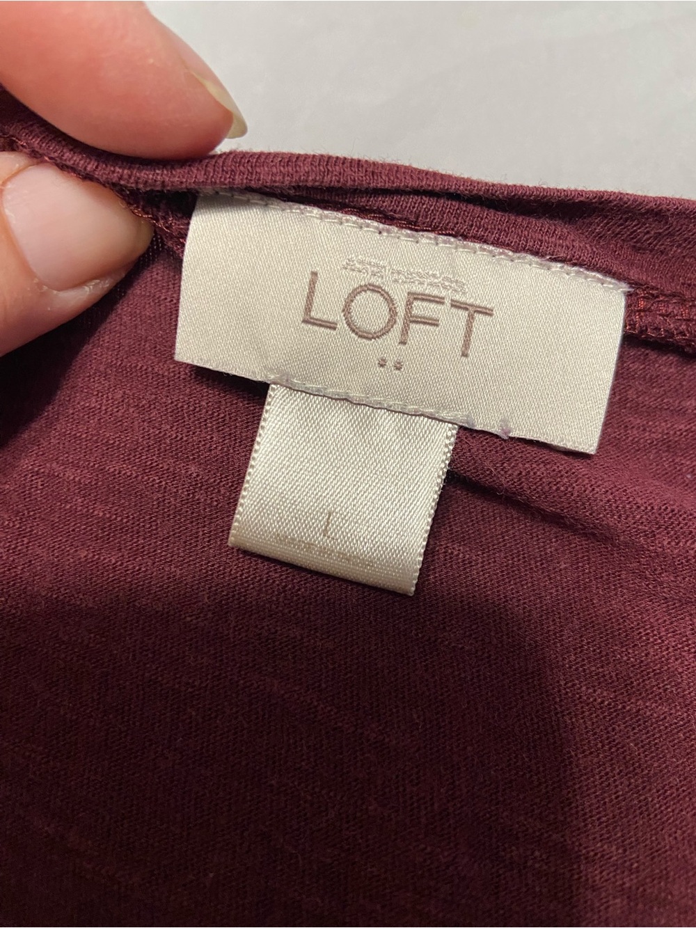 LOFT Red Ruffle Layered Short Sleeve Tee - Picture 2 of 7